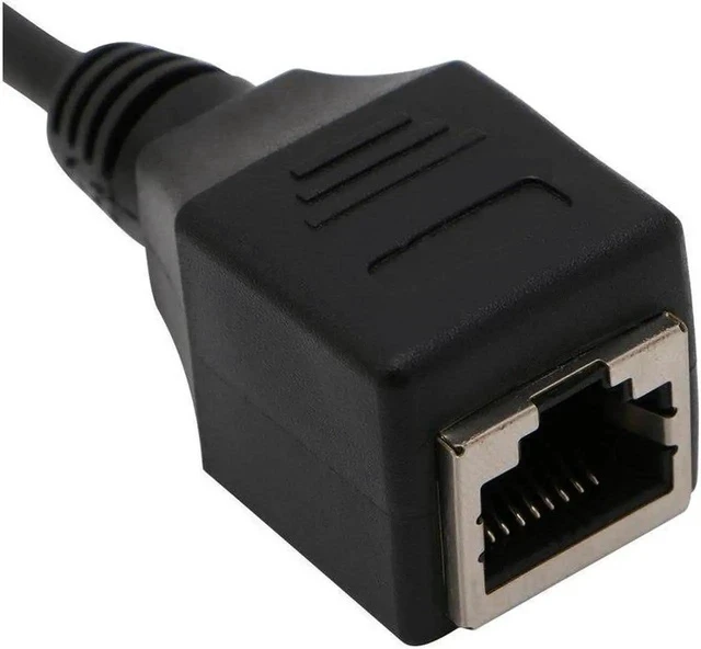 Alt view image 4 of 4 - 3.5mm Male Jack TRS Audio Cable To RJ45 Socket Ethernet Adapter Wire 1pc