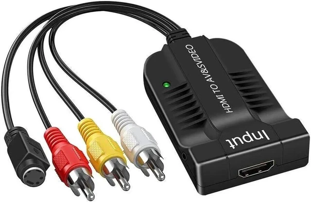 Alt view image 2 of 5 - HDMI to AV and S-Video Converter HDMI to Male CVBS Audio Video Converter Adapter