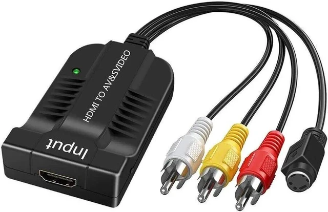 Alt view image 5 of 5 - HDMI to AV and S-Video Converter HDMI to Male CVBS Audio Video Converter Adapter