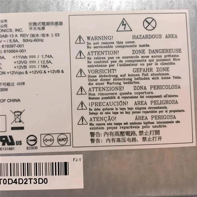 Alt view image 2 of 6 - DPS-400AB-13A 619397-001 619564-001 for Z210 Desktop Power Supply 400W Replacement Parts