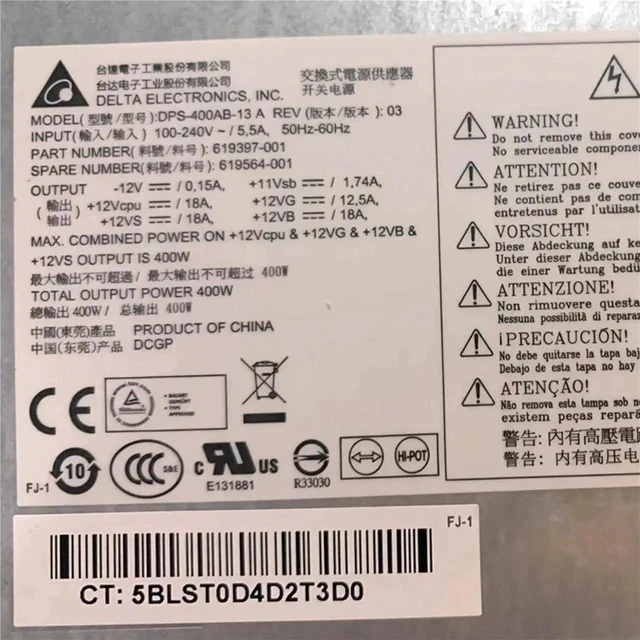 Alt view image 3 of 6 - DPS-400AB-13A 619397-001 619564-001 for Z210 Desktop Power Supply 400W Replacement Parts