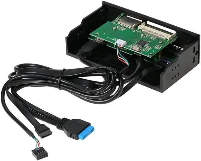 Alt view image 6 of 6 - STW-3125 5.25 Inch PC Front Panel All-in-One Media Card Reader, 3×USB3.0 + USB-C + eSATA Port, Multi-Slot Card Hub Supports MD/SD/MMC/XD/TF/M2/MS & 64GB CF Cards for Desktop Optical Drive Bay