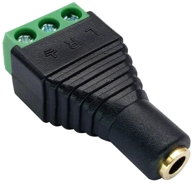 Alt view image 5 of 6 - 3 Pole 3.5mm Screw Terminal 3.5mm (1/8) Stereo Audio Female to 3 Pin Female Screw Terminal Double Track Headphone Balun Solderless Converter Adapter(5 Pack/Female)