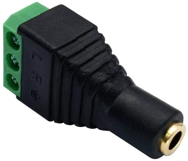 Alt view image 6 of 6 - 3 Pole 3.5mm Screw Terminal 3.5mm (1/8) Stereo Audio Female to 3 Pin Female Screw Terminal Double Track Headphone Balun Solderless Converter Adapter(5 Pack/Female)