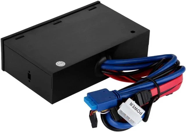 Alt view image 5 of 5 - 5.25 Inch Multifunction Media Dashboard Front Panel, Internal Card Reader with USB 2.0, USB 3.0 20Pin Header, e-SATA & SATA Ports for Desktop PC Case