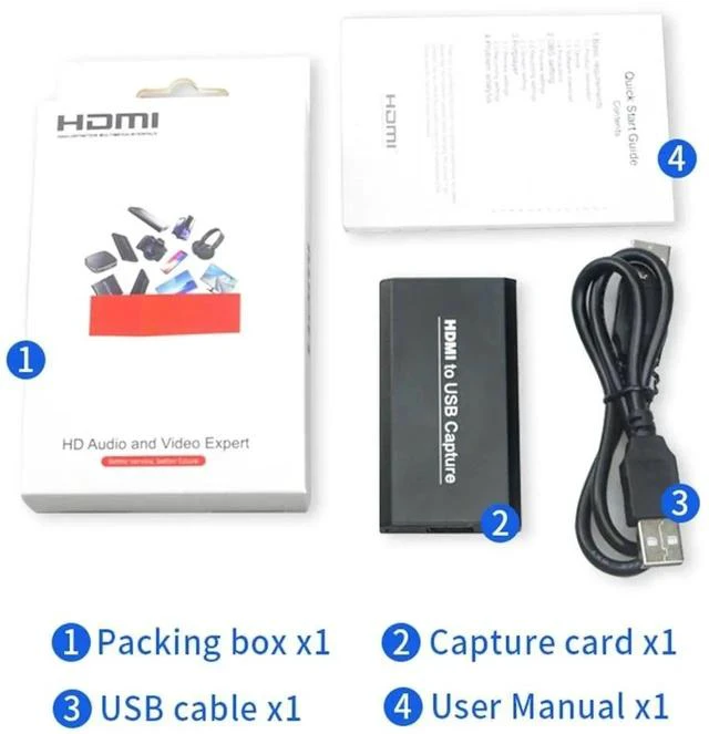 Main image of 4K Video Capture Card HD 1080P Broadcast Live, Game Capture Cards HDMI to USB , Record via DSLR, Camcorder, Camera, PS4, Xbox one, Wii U, Nintendo Switch, Compact HDMI Capture Device