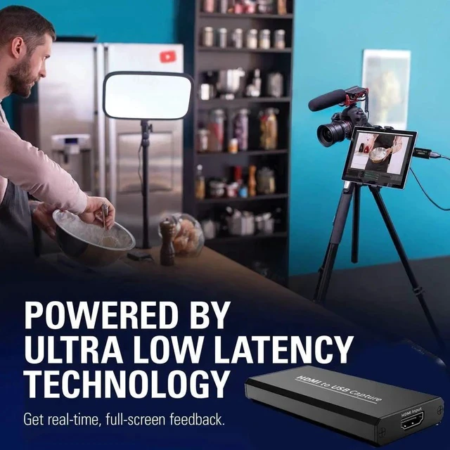 Alt view image 3 of 6 - 4K Video Capture Card HD 1080P Broadcast Live, Game Capture Cards HDMI to USB , Record via DSLR, Camcorder, Camera, PS4, Xbox one, Wii U, Nintendo Switch, Compact HDMI Capture Device