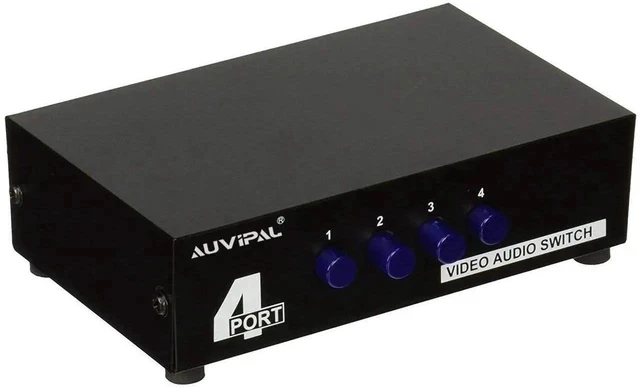 Alt view image 5 of 7 - 4-Way RCA Switch, 4 in 1 Out Composite Switcher, Video L/R Stereo Audio AV Selector Box for DVD VCR VHS AV Receiver PS2 Nintendo Game Consoles