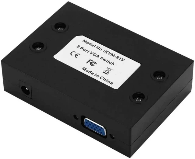Alt view image 2 of 7 - 2 Port VGA SVGA Monitor Sharing Switch Box 2-in 1-Out for LCD PC TV Monitor
