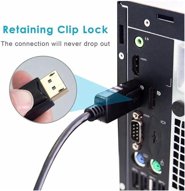 Alt view image 6 of 7 - DisplayPort to DVI Adapter, Dp Display Port to DVI Converter Male to Male Gold-Plated Cord 6 Feet Black Cable for HP and Other Brand