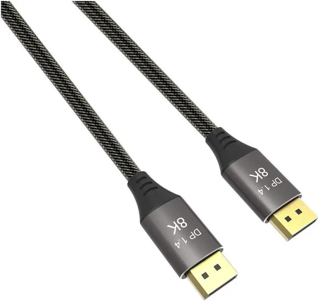 Alt view image 3 of 6 - DisplayPort Cable Ultra HD 8K 4K Copper Cord DP 1.4 HBR3 8K@60Hz 4K@144Hz High Speed 32.4Gbps HDCP 3D Slim and Flexible DP to DP Cable 1.5m 5 ft.