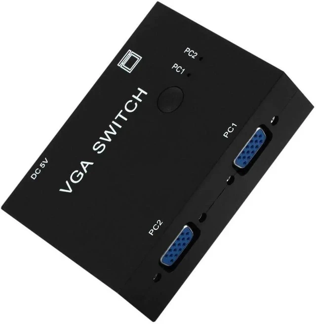 Alt view image 5 of 7 - 2 Port VGA SVGA Monitor Sharing Switch Box 2-in 1-Out for LCD PC TV Monitor