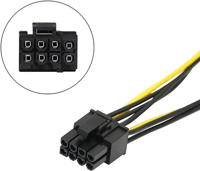 Alt view image 2 of 4 - 8 Inches Dual 15Pin SATA to PCIe 8Pin (6+2) GPU Power Adapter Cable, SATA to Graphics Card PCI-e Video Card Power Converter Cord