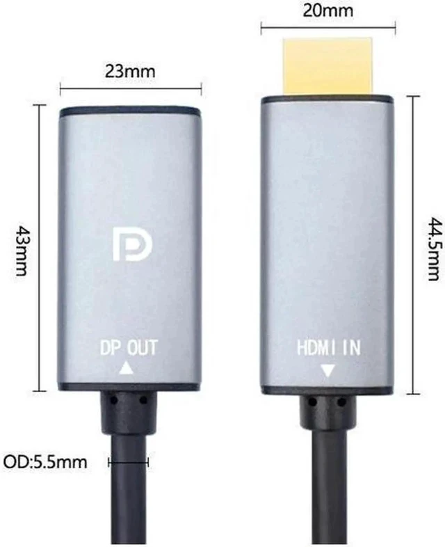 Alt view image 3 of 4 - 1ft HDMI to DisplayPort Adapter 4K@60Hz High Speed HDMI Male to DP Female Converter Cable Compatible for PC Graphics Card Laptop Mini NS PS5/4 Xbox One/360