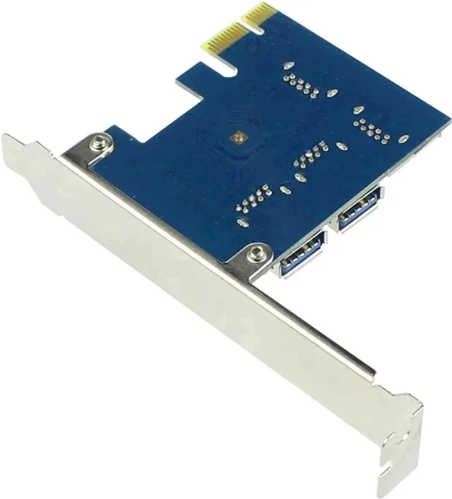 Alt view image 2 of 6 - PCIe X1 to 4 PCIe X16 Multiplier Riser Card, USB 3.0 External Extension PCI-E Splitter Adapter for BTC Cryptocurrency Mining Rig