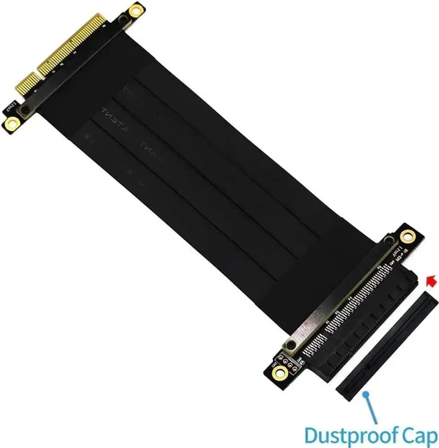 Alt view image 3 of 6 - PCIe 3.0 8X to 4X 180-Degree Riser Extension Cable, 20cm PCI-E Gen3 Adapter Cord for 1U/2U Rack Servers
