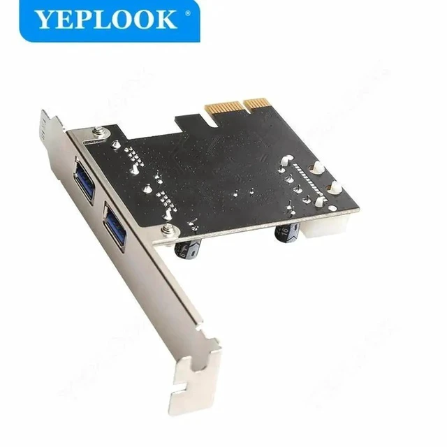 Alt view image 2 of 6 - PCIe 1X to 2-Port USB3.0 Expansion Card with IDE 4Pin Power Port, 5Gbps High Speed PCI Express Riser Adapter Built-in NEC720200 Controller Chip