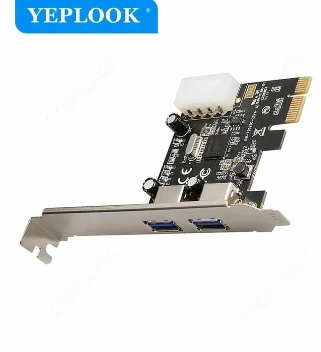 Alt view image 6 of 6 - PCIe 1X to 2-Port USB3.0 Expansion Card with IDE 4Pin Power Port, 5Gbps High Speed PCI Express Riser Adapter Built-in NEC720200 Controller Chip