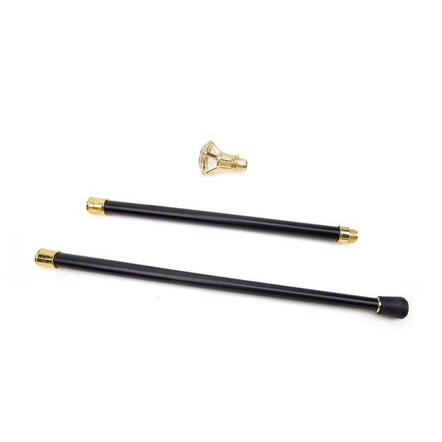 Alt view image 5 of 7 - Metal Walking Stick Crystal Diamond Head 35.8 Inch Scepter Royal Crystal King Walking Stick New Year's Eve Performance Props(Glod)