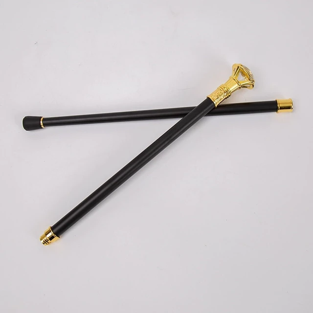 Alt view image 4 of 7 - Metal Walking Stick Crystal Diamond Head 35.8 Inch Scepter Royal Crystal King Walking Stick New Year's Eve Performance Props(Glod)
