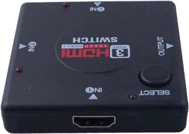 Main image of 3 in 1 Out Manual HDMI Switch, 3-Port 1080P Full HD HDMI Switcher Manual Selector, Supports 1920x1080 Video for DVD Players, PC, Laptops and All HDMI Devices