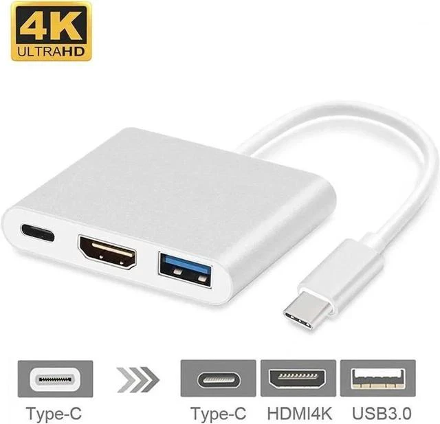 Main image of USB-C Multiport Adapter with DP Alt Mode, USB Type-C to 4K HDMI + USB 3.0 + USB-C PD 20V 5A Charging Port Converter, Compatible with MacBook, Chromebook, Galaxy S8/S9, Yoga 900, XPS 13