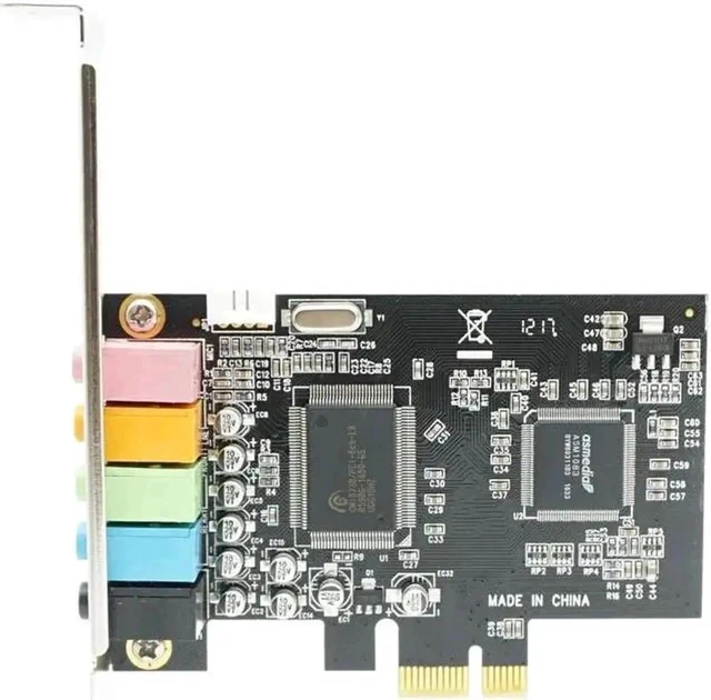 Alt view image 2 of 5 - PCI-E x1 5.1 Channel Digital Sound Card with CMI8738 Chipset, Solid Capacitors PCIe Internal Audio Card for Desktop PC, Supports 3D Surround, Recording & Playback