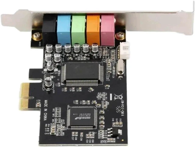 Alt view image 4 of 5 - PCI-E x1 5.1 Channel Digital Sound Card with CMI8738 Chipset, Solid Capacitors PCIe Internal Audio Card for Desktop PC, Supports 3D Surround, Recording & Playback