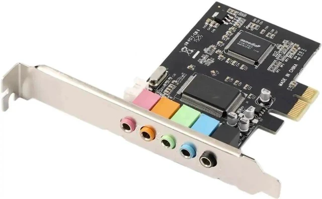 Alt view image 5 of 5 - PCI-E x1 5.1 Channel Digital Sound Card with CMI8738 Chipset, Solid Capacitors PCIe Internal Audio Card for Desktop PC, Supports 3D Surround, Recording & Playback