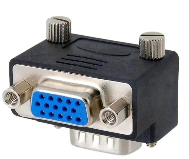 Alt view image 5 of 6 - 90 Degree Up Angled HDB15Pin VGA Male to Female Gender Changer Adapter, SVGA D-Sub Video Connector for Monitor, Projector & Graphics Card