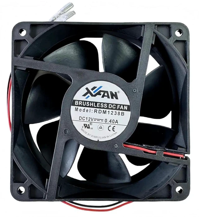 Alt view image 4 of 7 - 12038 DC12V 0.40A 2-Wire Brushless Cooling Fan, 120×120×38mm 12CM Replacement Fan Model RDM1238B for Cabinet & Inverter