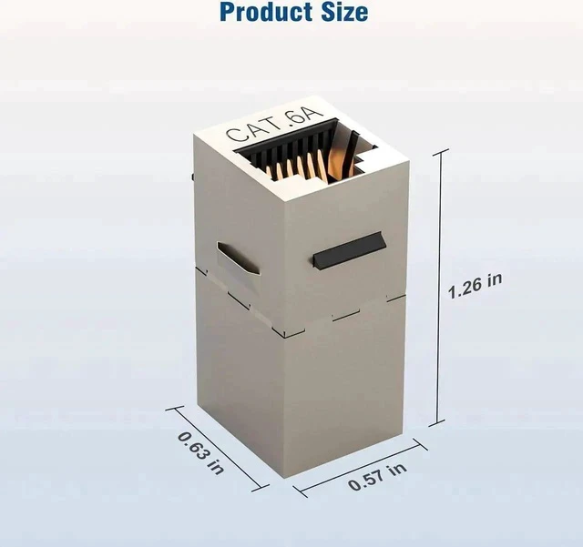 Alt view image 2 of 6 - 10 Pack Cat6a Shielded RJ45 Keystone Coupler, Female to Female Inline Ethernet Extender Connector Compatible with Cat5e/Cat6/Cat6a Network Cables