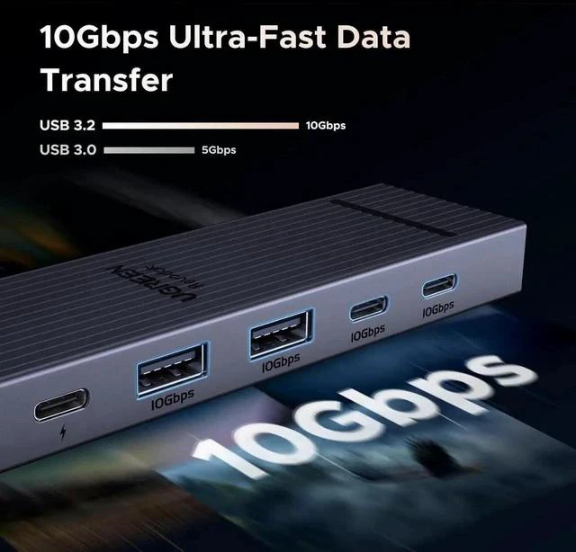 Alt view image 6 of 7 - UGREEN Revodok Pro 6-in-1 USB C Multiport Hub, 4K@60Hz HDMI, 10Gbps USB-A, 100W PD Charging Docking Adapter Compatible with MacBook Pro/Air, iPad Pro, ThinkPad, ROG Ally & All USB-C Laptops