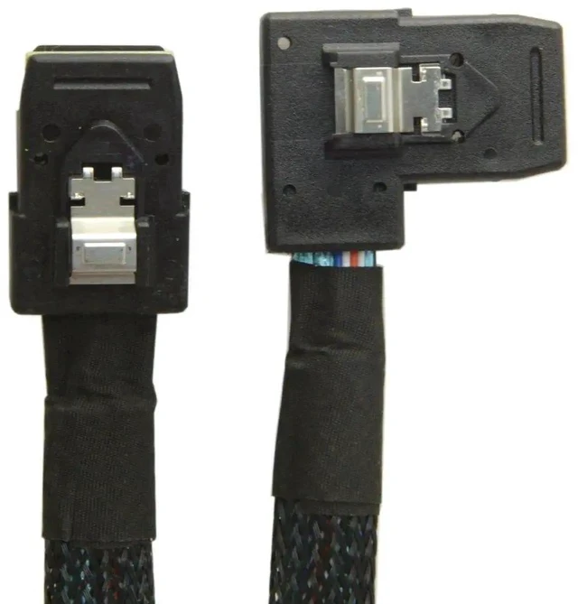 Alt view image 5 of 6 - 80cm Ultra Slim Flat Left 90 Degree Angled SFF-8087 to SFF-8087 Mini SAS 36Pin Server RAID Data Cable