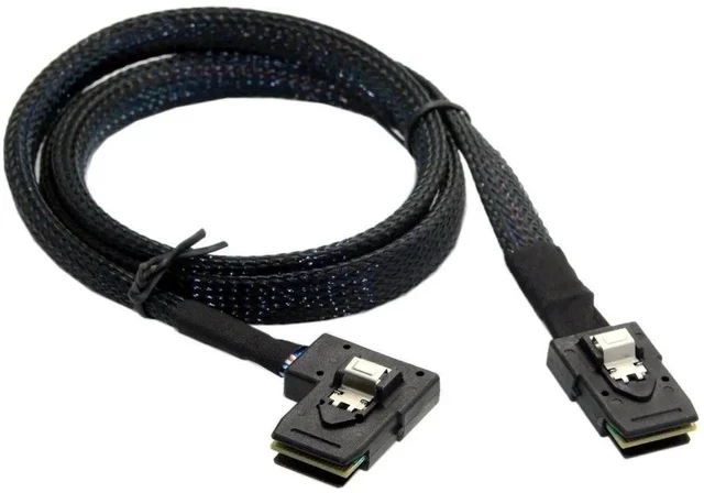 Alt view image 6 of 6 - 80cm Ultra Slim Flat Left 90 Degree Angled SFF-8087 to SFF-8087 Mini SAS 36Pin Server RAID Data Cable
