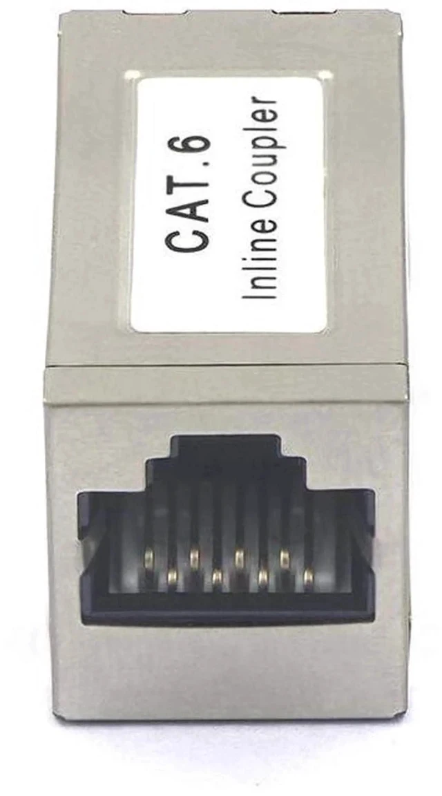Alt view image 4 of 7 - 5 Pack Shielded RJ45 Female to Female Coupler Silver Metal Ethernet Extender, Inline LAN Connector Compatible with Cat5 Cat5e Cat6 Cables, Supports PoE for Network Cable Extension