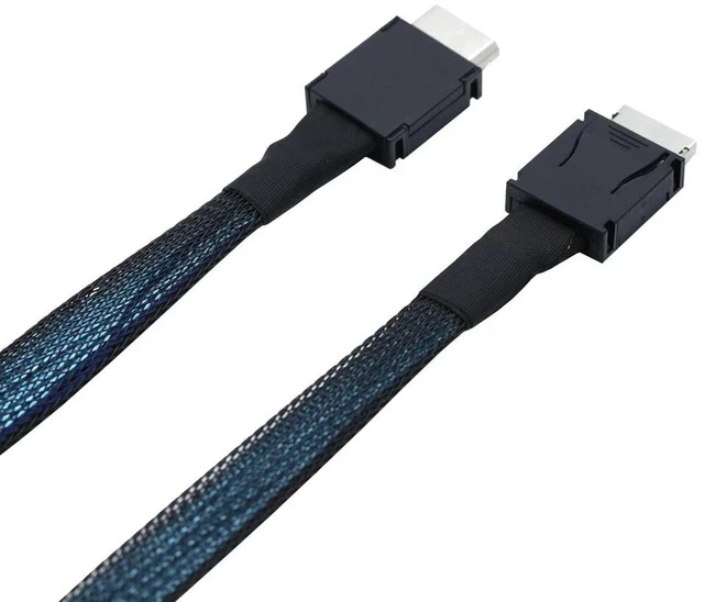 Alt view image 2 of 5 - AJMRTC 40CM Oculink SFF-8611 4I to SFF-8611 4I Server Cable, Multi-Shield High Speed Hard Drive Wire for RAID Controller, NVMe SSD Array, Hard Disk Backplane, Data Center Storage Chassis