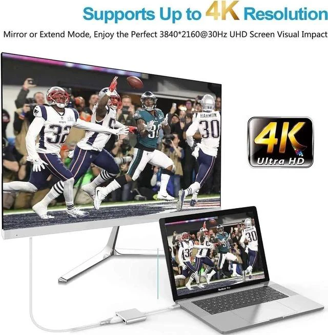 Alt view image 6 of 7 - USB C Multiport Adapter, Thunderbolt 3 to 4K HDMI Video Converter with USB3.0 Hub & PD Fast Charging Port for Laptop Projection Display