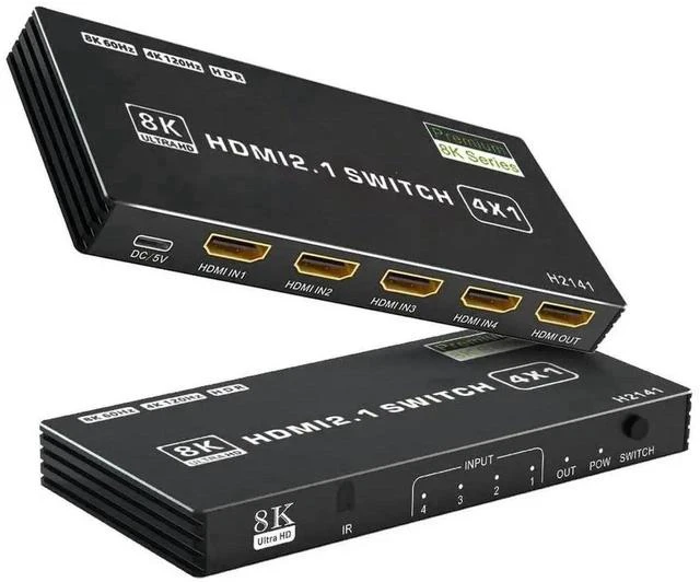 Main image of 8K HDMI 2.1 Switch 4 in 1 Out, 48Gbps High Speed HDMI Switch Box with IR Remote & Auto Switching, Supports HDR10 HDCP2.3, Compatible with PS5, PS4, PS3, Xbox, Nintendo Switch, HDTV & Monitor