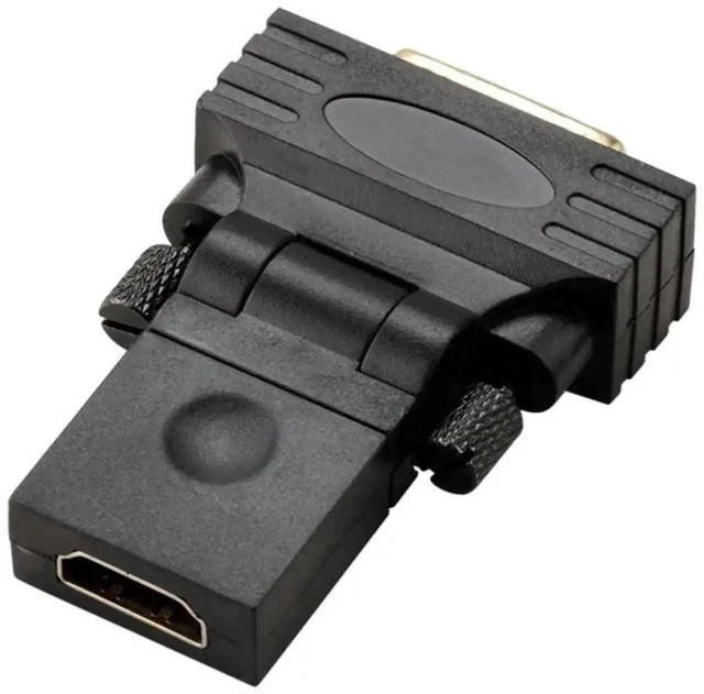 Alt view image 3 of 7 - 180°&360° Rotatable HDMI Female to DVI Male Adapter, Gold-Plated Bidirectional HDMI DVI Converter for TV Monitor Computer