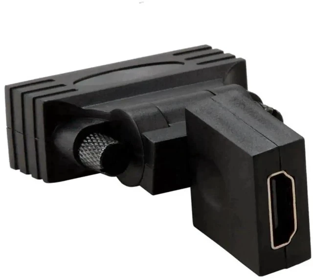 Alt view image 5 of 7 - 180°&360° Rotatable HDMI Female to DVI Male Adapter, Gold-Plated Bidirectional HDMI DVI Converter for TV Monitor Computer
