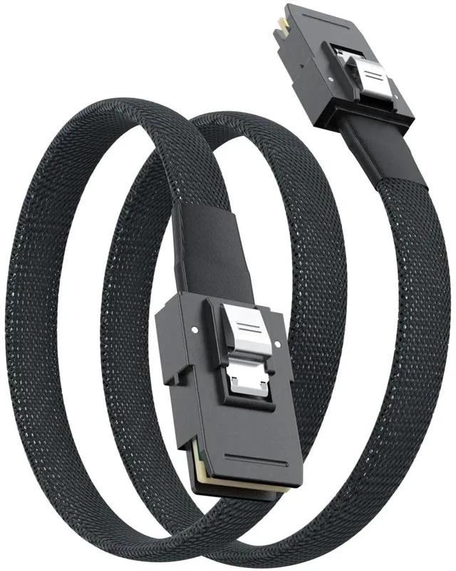 Main image of 0.5m/1.6ft SFF-8087 Male to Male Internal Mini SAS 6Gbps Cable, 100-Ohm Shielded SAS Wire Hot-Swap Compatible for Server RAID Card, Storage Backplane & SATA HDD RAID Array