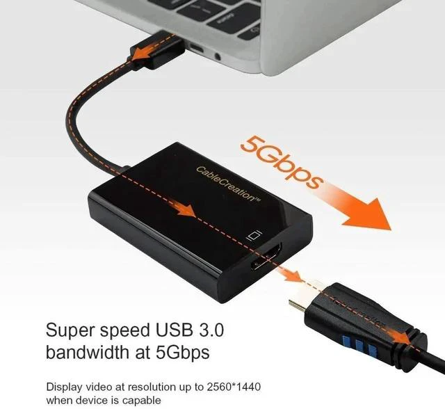 Alt view image 3 of 6 - USB 3.0 to HDMI Adapter Built-in DisplayLink Chip, External USB Graphics Video Converter, Black Multi-Monitor Display Extender Compatible with Windows 11/10 & macOS