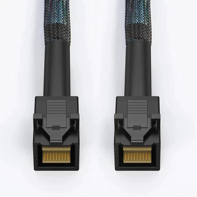 Alt view image 2 of 7 - 3.3FT/1M Internal Mini SAS HD Cable SFF-8643 Male to Male, 12Gbps High Speed SAS Wire for Server RAID Controller, NVMe Storage Backplane & NAS Hard Drive Array