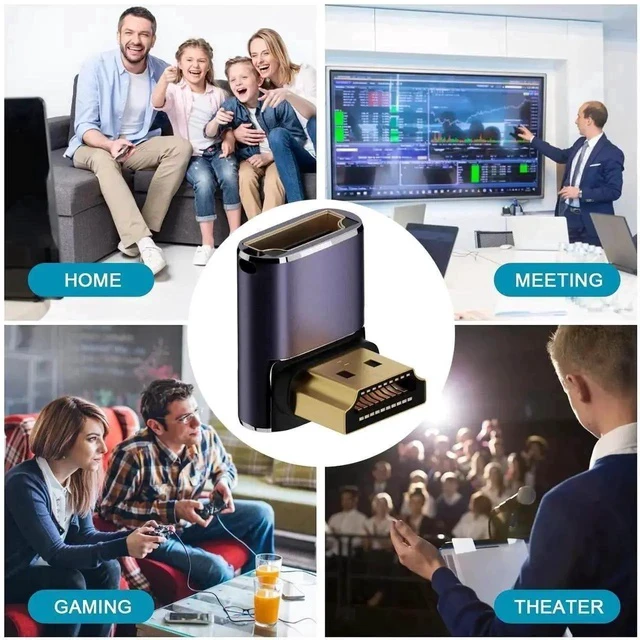 Alt view image 2 of 6 - 2 Pack Aluminum Alloy HDMI 2.1 Angle Adapter, 90° Up/Down & 270° Male to Female 8K HDMI Extender Connector