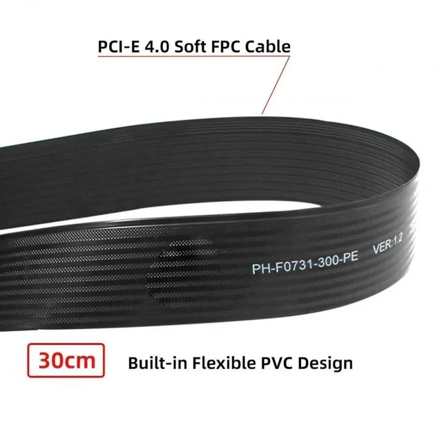 Alt view image 5 of 7 - 30cm 90 Degree Right Angle M.2 NGFF M-Key NVMe Male to Female Extension Cable, PCIe 4.0 x4 64Gbps SSD Riser Adapter Supports 2230/2242/2260/2280 NVMe SSD for Motherboard PC Gaming Workstation