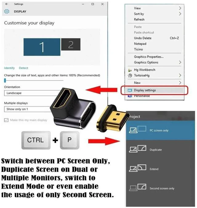 Alt view image 6 of 7 - Magnetic HDMI 2.1 90 Degree Down Angle Male to Female Adapter, 48Gbps High Speed 8K@60Hz 4K@120Hz Gold-Plated HDMI Gender Changer for Gaming Monitor HDTV PC