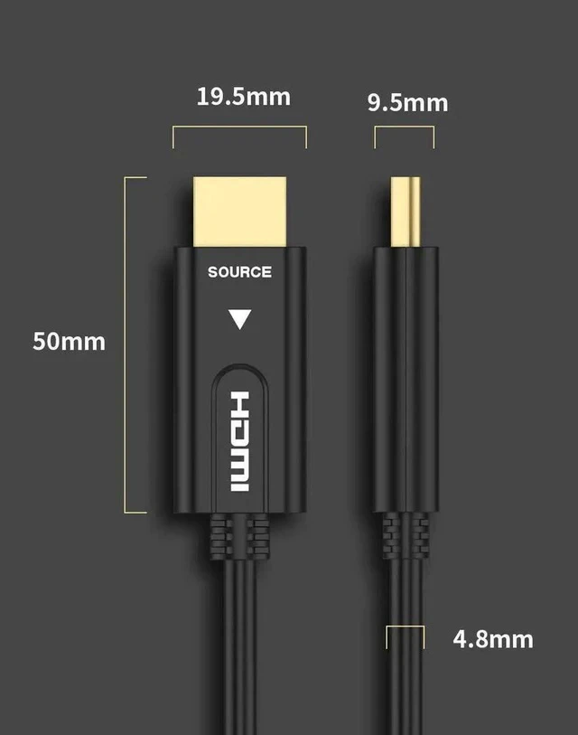 Alt view image 6 of 6 - 10M/33FT Optical Fiber HDMI 2.0b Cable, 18Gbps 4K@60Hz HDR 4:4:4 Lossless Fiber Optic HDMI Cord Supports ARC, Dolby Vision, 3D & HDCP2.2