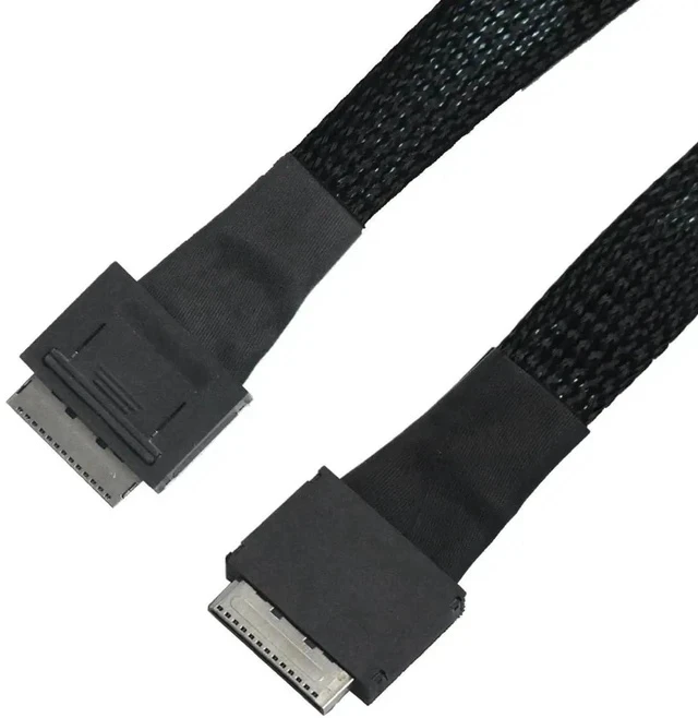 Alt view image 5 of 7 - 50cm/1.6FT OCuLink PCIe 4.0 Cable, Dual SFF-8611 8i Male to Male High-Speed Server Storage Interconnect Cable