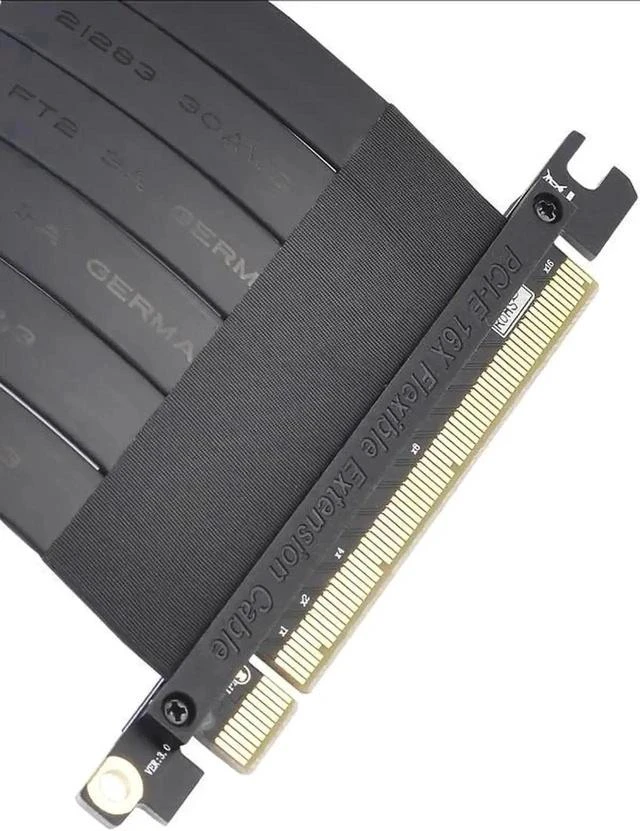 Alt view image 2 of 4 - PCIe x16 Flexible Riser Card Extension Cable, PCI Express 16X Slot Male to Female Port Adapter GPU Add-On Extension Cord